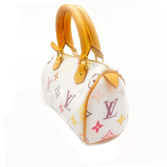 Authentic Louis Vuitton Mini Nano Speedy Monogram Multicolor Sac Bag HL White - Picture 9 of 13